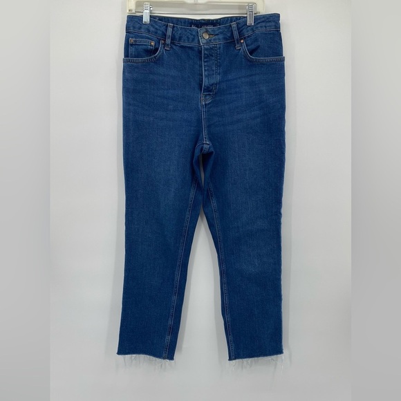 Boden Straight leg Button Fly Jeans Raw Hem size 8 - Picture 2 of 11